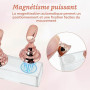 2Pcs Supports Magnétiques pour Faux Ongles, Presentoir à Ongles Capsules avec Base Acrylique et 100 Autocollants, Support Nail A