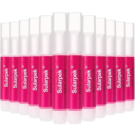 Sularpek 12 Pcs Colle Faux Ongles Extra Forte 2g - Pour Pointes En Acrylique, Professionnelle Pour Coller ou Réparer des Ongles