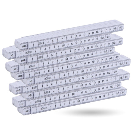 Lot de 10 mètres blancs incassables - Mètre pliant précis de 2 m - Facile à lire