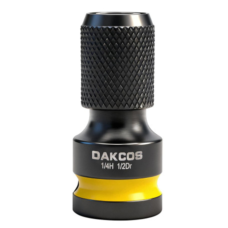 DAKCOS Adaptateur douille porte embout, carré 1/2" - embout hexagonal 1/4" | Mandrin à Libération Rapide, Adaptateur pour clé à 