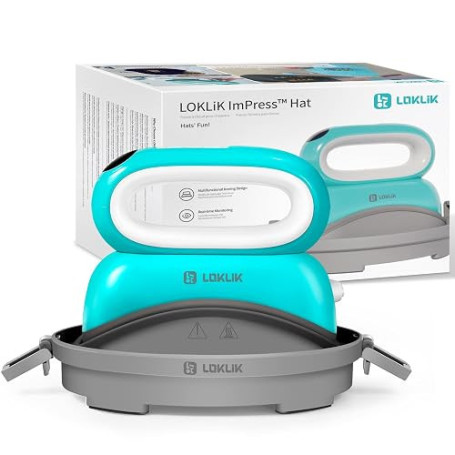 LOKLIK Impress Presse à Chaleur Automatique pour Personnaliser les Casquettes, Chapeaux en Textile – Presse à Chaleur – Fonction