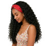 BECUS Perruque bandeau bouclée 18 pouces Noire Style quotidien | Perruque avec bandeau pratique, rendu naturel, maintien agréabl