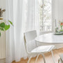 Deconovo Rideaux Voilage Blanc avec Oeillets pour Fenêtre L140 x H240cm | 2 Pièces Voilage Transparent pour Maison, Panneaux Int
