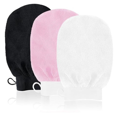 URAQT Gant Exfoliant Kessa, 3 Pcs Gant De Crin, Gant Kessa Pour Hammam | Gants de Gommage pour Hommes et Femmes, Gommage naturel
