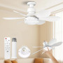 FIBRAVE Ventilateur de Plafond avec Lumière et Telecommande, 52CM | 30W 1800 Lumen 3000-6500K 3 Couleurs & 3 Vitesses, avec Doui