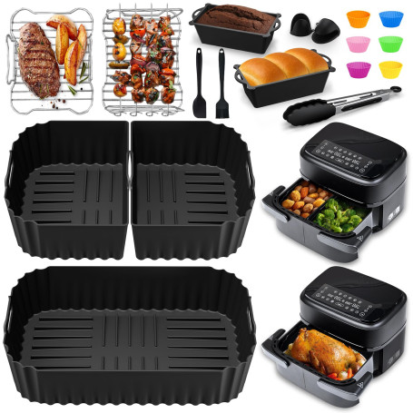 Accessoires Air Fryer Philips Série 1000 Airfryer Panier Flexible 7,1L | 3 Pièces Moule Silicone Air Fryer, Plat Réutilisable Ac