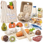 Lehoo Castle Dinette Enfant, Accessoire Cuisine Enfant, Jouet Fille 3 Ans | Dinette Enfant 2 Ans avec Sac de Courses, Fruits et