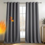 PONY DANCE Lot de 2 Rideau Occultant Thermique Isolant Anti Froid et Chaleur 140x240 (lxH) Tenture Opaque à Oeillets Isolation L