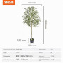 VEVOR Arbre Artificiel Olivier pour Maison Bureau Hôtel Centre Commercial | Plante Artificielle Verte 155 cm en PE, Feuillage Ré