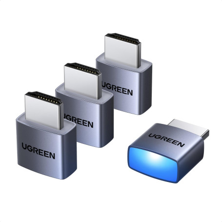 UGREEN Lot de 4 HDMI Dummy Plug 4K 60Hz EDID Émulateur d'Affichage HDCP | 1080P Headless Ghost Compatible avec Macbook Pro PC La