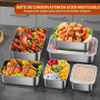 6 Pièces Boite Gouter Inox, 1100 Ml Boîtes De Conservation En Acier Inoxydable, Boîtes De Conservation Avec Couvercle, Boîte De 