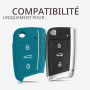 kwmobile Coque clé de Voiture Compatible avec VW Golf 7 MK7 3-Bouton Accessoire clé Voiture - Protection étui Souple en Silicone