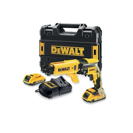 DEWALT - Visseuse plaques de plâtre brushless 18V XR 2Ah Li-Ion - tournevis électrique sans fil en coffret avec 2 batteries et c