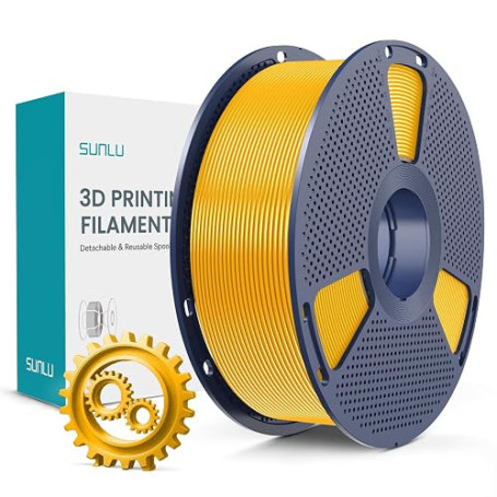 SUNLU PLA+ Filament 1.75mm, Durabilité et Résistance Accrues, Filament PLA Plus pour imprimantes 3D FDM, Bobine de 1 kg, pla+ Or