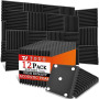 TOUO Lot de 12 Panneaux Acoustiques – Mousse Phonique Murale 30x30x2.5cm, Mousse Acoustique Ininflammable en Forme de Coin, Noir