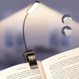 Gritin 2026 Gén.2 Lampe de Lecture, 30 LED Spectre Complet Liseuse Clip | Protection des Yeux,5Couleurs&5Luminosités, Faisceau L