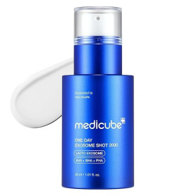 medicube Exosome Shot Zero 2 000 PPM Sérum Visage Spicule | Sérum booster liquide aux exosomes, AHA+BHA+PHA, Soin des pores, Tex