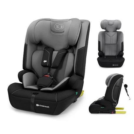 Kinderkraft SAFETY FIX 3 PRO Siège Auto ISOFIX 76-150 cm, Top Tether, Gris