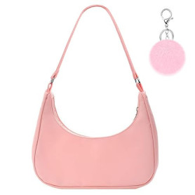 Aucuu Sac À Bandoulière En Nylon Pour Femme, Sous Les Bras, Petit Classique Des Années 90 Mini Avec Chaîne
