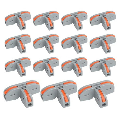 LOLANIUT Lot de 15 connecteur electrique en T à 3 ports pour câbles de 0,5 à 4 mm², domino electrique avec pince ampèremétrique