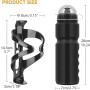 Ainiv Porte Bidon de Vélo avec Gourde Vélo 750ML, Noir | Bidon de Sport de Haute Qualité Sans BPA Convient Aux Vélo / VTT / Vélo