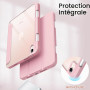 JETech Coque pour iPad Mini A17 Pro/6e Gén, Rose | Pour 8,3" 2024/2021 Modèle, Étui Housse Dos Transparent, Porte-Pencil, Suppor