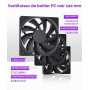 MUSETEX Y6 Boîtier PC, 4 Ventilateurs Non-LED préinstallés, Vue 270° en Verre Trempé, Connectique Type-C, Boîtier PC ATX Mid-Tow