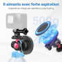 ULANZI Support Magnétique pour Caméra d'Action, Support de Caméra avec Rotule à 360° & Fixation Rapide UKA, Compatible avec 1/4'