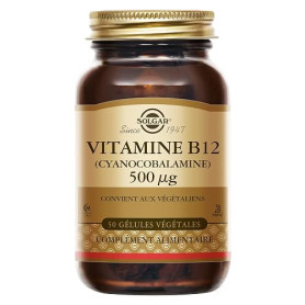 Solgar Vitamine B12 (Cyanocobalamine) 500 µg - Vitalité et énergie - Contribue à réduire la fatigue - Vegan - Vitamines - Complé