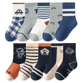 FedMois 10 Paires Chaussettes chaudes hiver en Coton Garçons Filles Socquette Enfant