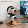 QzheMuw Support en Bois pour Manette et Casque, Porte-Casque en Bois, Rangement de Bureau, Accessoires de Bureau universels comp