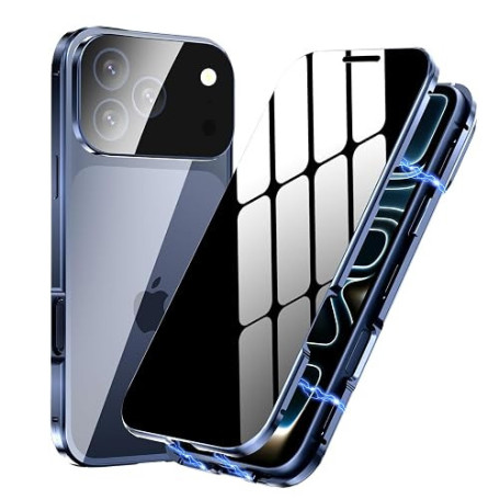 MIMGOAL Coque iPhone 18 Pro/17 Pro Anti Espion Magnétique Bleu Foncé | Protection de la vie privée à 25 degrés, verre trempé à l