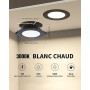 Lot de 20 Spot LED Encastrable Noir 5W, Blanc Froid 6000K, Trous Ø75-90mm | Grebeam Spot Encastrable Noir 90mm, IP44, Ultramince