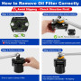 Spurtar Clé filtre à Huile Réglable 60-80mm Carré d'entraînement 1/2" | Outil de démontage de Cle Filtre a Huile Universelle - P