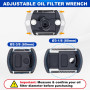 Spurtar Clé filtre à Huile Réglable 60-80mm Carré d'entraînement 1/2" | Outil de démontage de Cle Filtre a Huile Universelle - P
