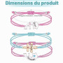 EQLEF Bracelet Meilleure Amie pour 3 Filles, Bracelets en Forme de Cœur Réglables Mignons et Colorés BFF Cadeaux avec Strass pou