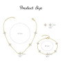 Glimz Parure Bijoux Femme Boucle d'oreille Bracelet Collier avec Zircon | Parure Bijoux Mariage,Ajustable,Parure Bracelet Collie