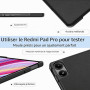 CACOE Coque Compatible avec Redmi Pad Pro 12,1 Pouces 2024, Fin Étui avec Verre Trempé avec Fonction Support, Noir