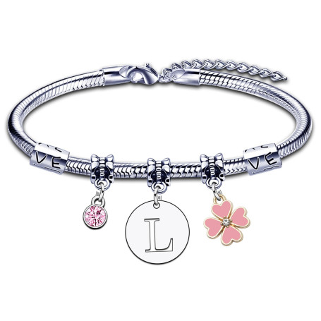 KJKJKJ Bracelet Lettre Initiale Prénom Pour Femme Argent Lettres A-Z Pendentif Bracelets Sœurs Amitié Collègue Fille Mamie Femme