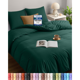 Utopia Bedding Housse de Couette 240x260 cm avec 2 Taies d'oreiller 65x65 cm (Émeraude)- Parure de Lit 240 x 260 cm - Ensembles 