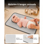 Kono Sac à Dos à Langer Bébé Grande Capacité Maman Papa avec Tapis à Langer | 18 Poches de Rangement, Tapis à Langer Portable, P