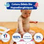 CARRYBOO - 1080 Coton Pads Bébé 100% Bio - Ultra Doux pour Peaux Sensibles | Coton Bio Hypoallergénique - Change & Toilette - Fo