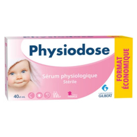Physiodose Sérum Physiologique Bébé – 40 Unidoses Stériles 5 ml – Nez, Yeux | Stérile, NaCl 0,9 %, sans conservateur – 40 unidos