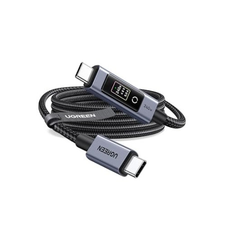 UGREEN Nexode Câble USB C 240W avec Écran TFT 48V 5A PD 3.1 (1M) | Type C Charge Rapide, Compatible avec MacBook Portable de Jeu