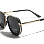 LIGOES TR90 Lunettes de soleil polarisées rétro carré plat double pont plein cadre UV400