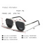 LIGOES TR90 Lunettes de soleil polarisées rétro carré plat double pont plein cadre UV400