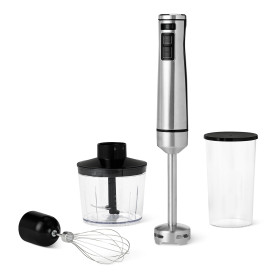 Amazon Basics Mixeur Plongeant Manuel Multivitesse, Accessoires et Cordon d’Alimentation Inclus, 1 000W, Argenté