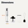 Amazon Basics Mixeur Plongeant Manuel Multivitesse, Accessoires et Cordon d’Alimentation Inclus, 1 000W, Argenté