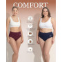 TANSTC Culotte Femme Coton Taille Haute Boxer de Sport Shorts sous-vêtements Extensibles pour Femmes Lot de 5 Sports Doux Bikini