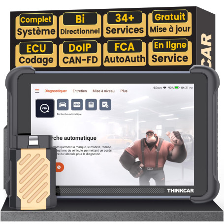 THINKCAR 689BT Valise Diagnostic Auto,Avancé Système Complet,34 Réinit.,AI | AI Intelligent,Diagnostic Avancé Système Complet,Bi